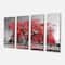 Designart - Big Red Tree on Foggy Day - Landscape Canvas Art Print